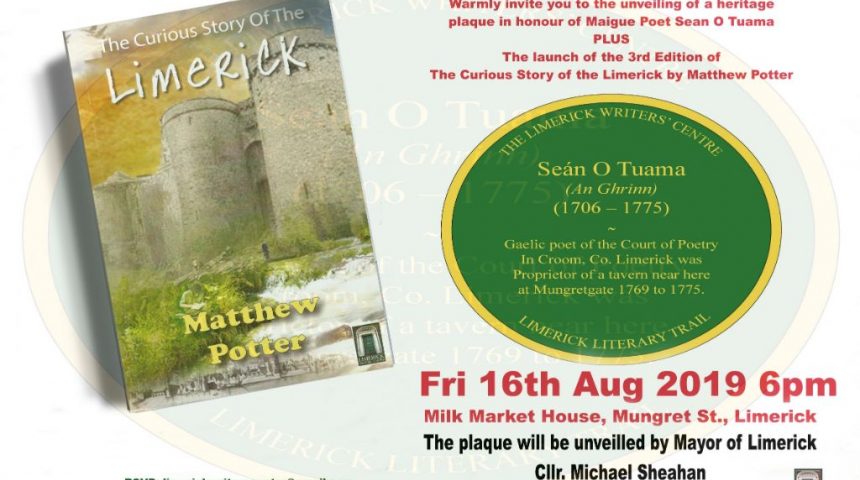 Unveiling of heritage Plaque in Honour of Maigue Poet Sean O Tuama PLUS Book Launch