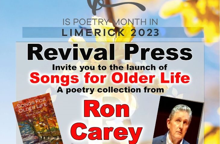 Book Launch: Songs for Older Life by Ron Carey. Fri 14th April 2023