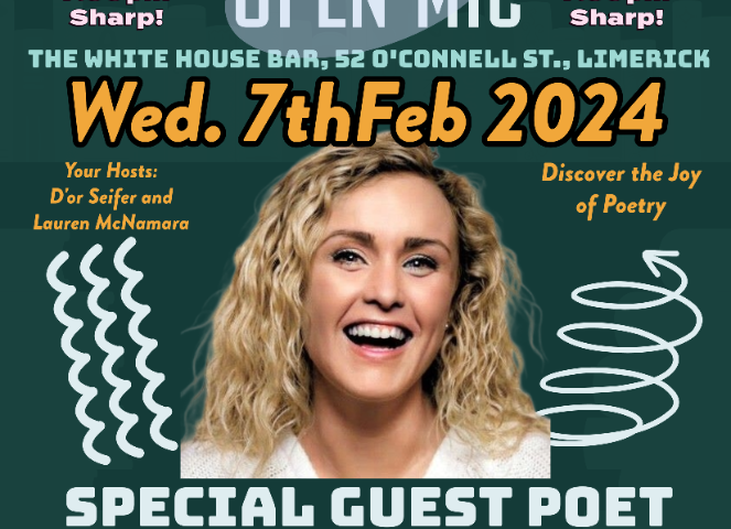 ‘First Wednesday Series’ Wed 7th Feb 2024 with Special Guest Poet Carrie Barrett plus Open-Mic.