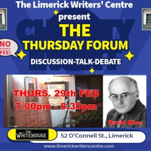 The Thursday Forum, Thurs 29th Feb 2024 -with David Rice