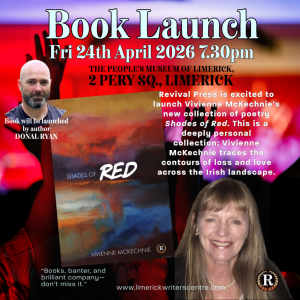 Book Launch: Shades of Red by Vivienne McKechnie 7.30pm The People’s Museum of Limerick.