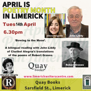 Bowing to the Moon – A Bilingual Poetry Reading with John Liddy and Julieta Benjamin Bowing to the Moon – A Bilingual Poetry Reading with John Liddy and Julieta Benjamin