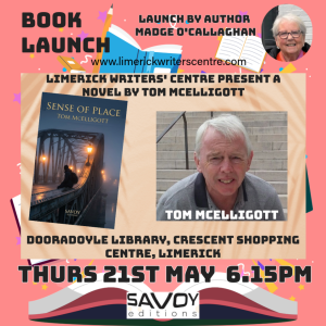 Book Launch: ‘Sense of Place’ by Tom McElligott Thurs 21st May 6.15pm