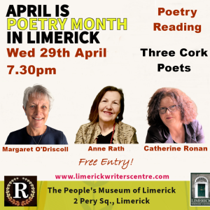 A Trio of Cork Poets Reading Wed 29th April 2026 @ the People’s Museum of Limerick.